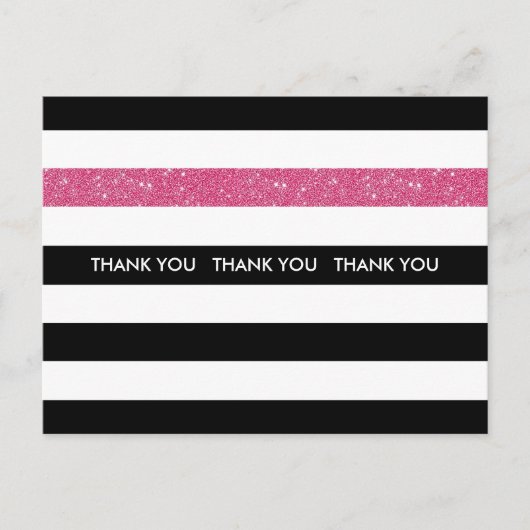 Vielen Dank für Ihre moderne Schwarz-weiße Streife Postkarte (Vorderseite)