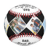 Vielen Dank für Ihre Nachricht für Papa mit 4 Foto Baseball (Rückseite)