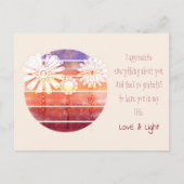 Vielen Dank für Ihre Nachricht mit Blume und der P Postkarte (Vorderseite)