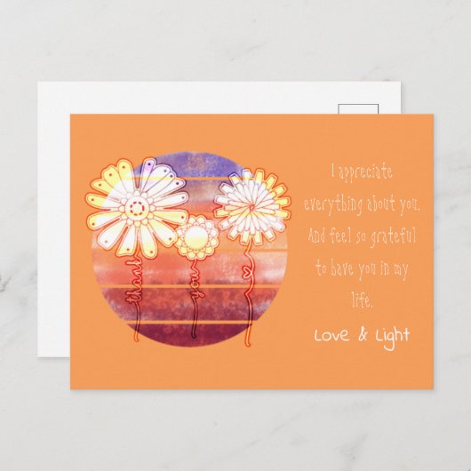 Vielen Dank für Ihre Nachricht mit Blume und der P Postkarte (Vorne/Hinten)