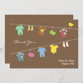 Vielen Dank für Ihre neutrale Babydusche-Flachkart Dankeskarte (Vorne/Hinten)