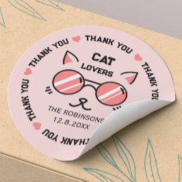 Vielen Dank für Ihre niedliche Katze Runder Aufkleber