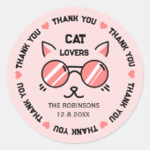 Vielen Dank für Ihre niedliche Katze Runder Aufkleber (Vorderseite)