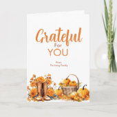 Vielen Dank für Ihre Orange Blume & Pumpkin Gruß Karte (Vorderseite)