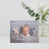 Vielen Dank für Ihre Personalisierte Geburtsankünd (Stehend Vorderseite)