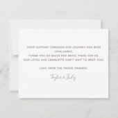 Vielen Dank für Ihre Personalisierte Geburtsankünd (Rückseite)