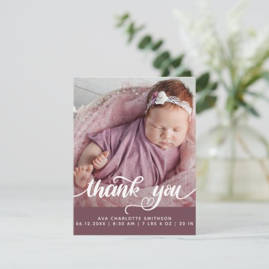 Vielen Dank für Ihre Personalisierte Geburtsankünd (Stehend Vorderseite)