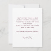 Vielen Dank für Ihre Personalisierte Geburtsankünd (Rückseite)