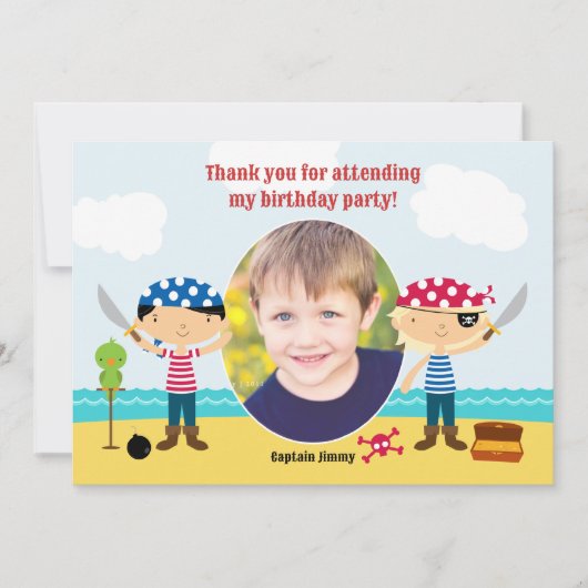 Vielen Dank für Ihre Pirate Foto Card Dankeskarte (Vorderseite)