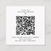 Vielen Dank für Ihre QR Code Rabattkarte Quadratische Visitenkarte (Vorderseite)