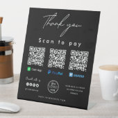 Vielen Dank für Ihre Scan Logos QR Code Bezahlung Sockelschild (In Situ)