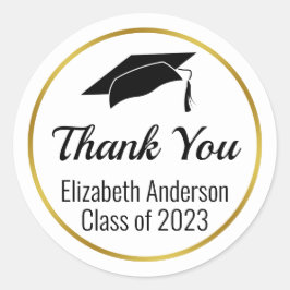 Vielen Dank für Ihre Schwarz-weiße Gold-Klasse von Runder Aufkleber