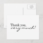 Vielen Dank für Ihre schwarz-weiße Postkarte (Vorne/Hinten)