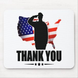 Vielen Dank für Ihre Service American Flag Mousepad