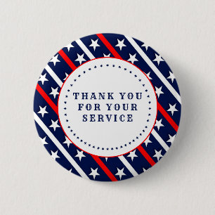Vielen Dank für Ihre Service-US Flagge Button