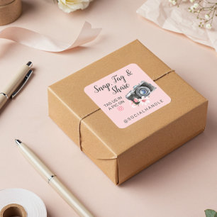 Vielen Dank für Ihre Snap-, Tag- und Share-Chic-Aq Quadratischer Aufkleber