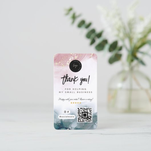 Vielen Dank für Ihre Social Media QR Code & Logo W Visitenkarte (Stehend Vorderseite)