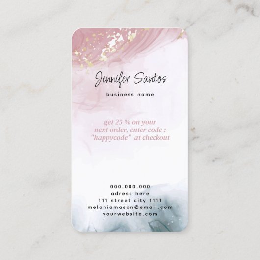 Vielen Dank für Ihre Social Media QR Code & Logo W Visitenkarte (Rückseite)