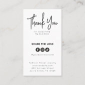 Vielen Dank für Ihre Social Media Share-Logo-Hang- Telefonnummerkarte (Vorderseite)