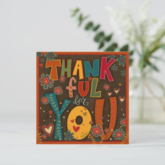 Vielen Dank für Ihre Spaß Folk farbenfrohe Inspiri (Stehend Vorderseite)