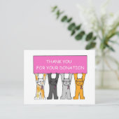 Vielen Dank für Ihre Spende rosa Ribbon Katzen Postkarte (Stehend Vorderseite)