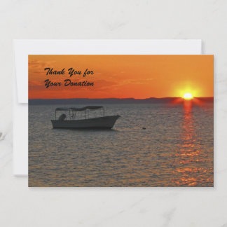 Vielen Dank für Ihre Spende, Sunset Fishing Boat Dankeskarte