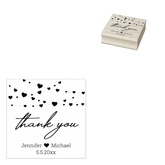 Vielen Dank für Ihre stilvolle Handschrift Herzen Gummistempel (Stempel)