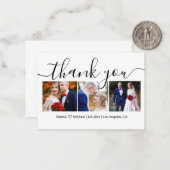 Vielen Dank für Ihre stilvolle Hochzeit 3 Fotos Co Mitteilungskarte (Vorderseite/Rückseite Beispiel)