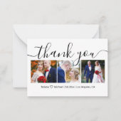 Vielen Dank für Ihre stilvolle Hochzeit 3 Fotos Co Mitteilungskarte (Vorderseite)