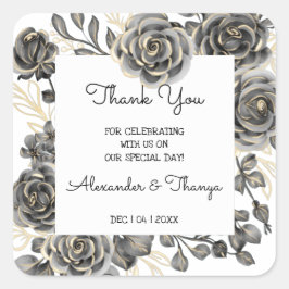 Vielen Dank für Ihre Teilnahme an der Gastgeschenk Quadratischer Aufkleber