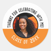 Vielen Dank für Ihre Teilnahme an der Me Grad Foto Runder Aufkleber (Vorderseite)