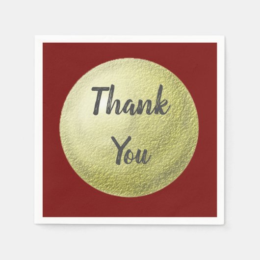 Vielen Dank für Ihre Textured Gold Circle Aufwertu Serviette (Vorderseite)