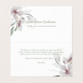 Vielen Dank für Ihre Typografie mit blumengeschmüc Visitenkarten (Innenseite Aufgefaltet)