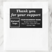 Vielen Dank für Ihre Unterstützung auf Black Rechteckiger Aufkleber (Tasche)