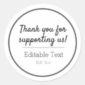 Vielen Dank für Ihre Unterstützung bei uns Sticker (Vorderseite)