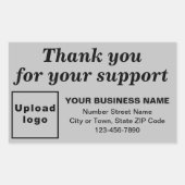 Vielen Dank für Ihre Unterstützung für Grau Rechteckiger Aufkleber (Vorderseite)