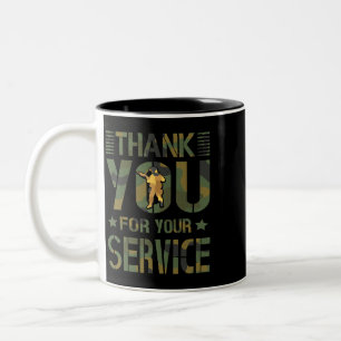 Vielen Dank für Ihre Unterstützung für Militärsold Zweifarbige Tasse