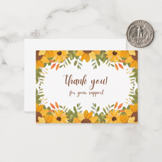 Vielen Dank für Ihre Unterstützung - herzlich Mitteilungskarte (Vorderseite/Rückseite Beispiel)