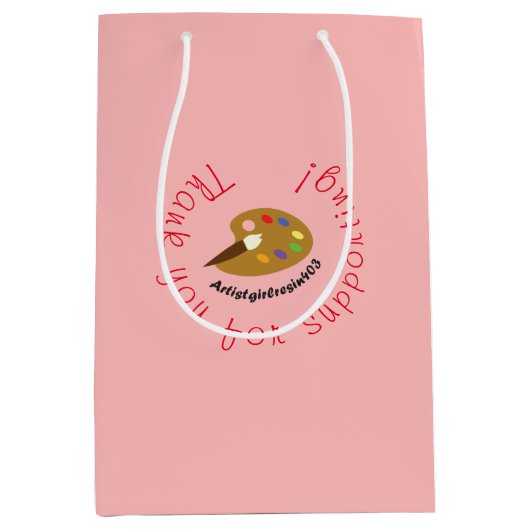 Vielen Dank für Ihre Unterstützung! - Künstlerin40 Mittlere Geschenktüte (Vorderseite)