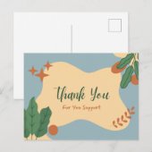 Vielen Dank für Ihre Unterstützung Postkarte (Vorne/Hinten)