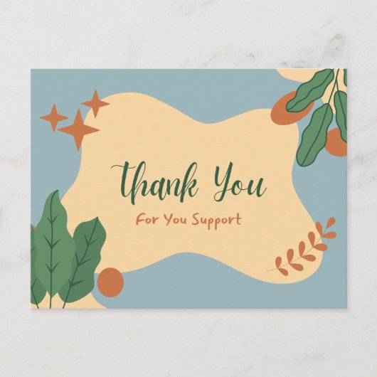 Vielen Dank für Ihre Unterstützung Postkarte (Vorderseite)