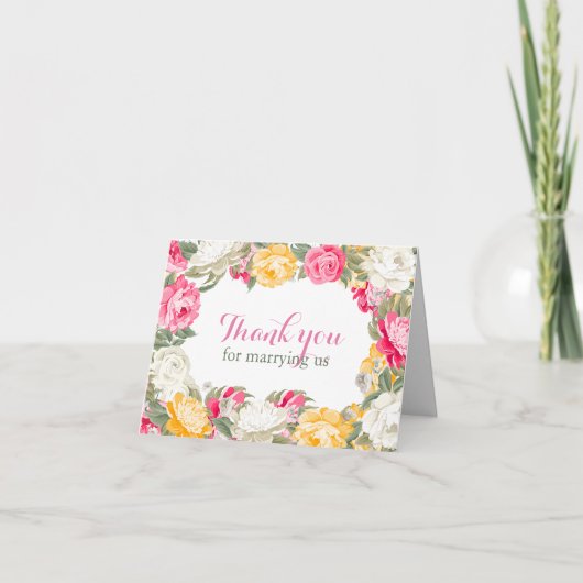 Vielen Dank für Ihre Verheiratung Dankeskarte (Vorderseite)