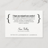 Vielen Dank für Ihre Visitenkarte (Rückseite)