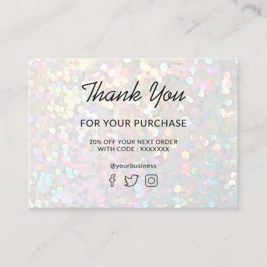 Vielen Dank für Ihre Visitenkarte (Vorderseite)