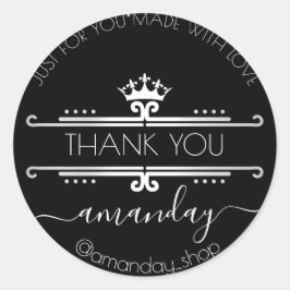 Vielen Dank für Ihre Web-Boutique Shop Royal é Bla Runder Aufkleber