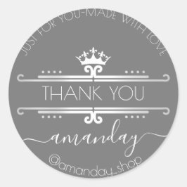 Vielen Dank für Ihre Web-Boutique Shop Royal Gray  Runder Aufkleber