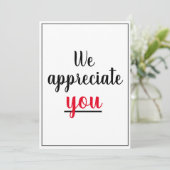 Vielen Dank für Ihre Wertschätzung Dankeskarte (Stehend Vorderseite)