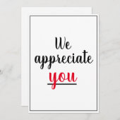 Vielen Dank für Ihre Wertschätzung Dankeskarte (Vorne/Hinten)