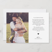 Vielen Dank für Ihre Wirble Texthochzeit Dankeskarte (Rückseite)