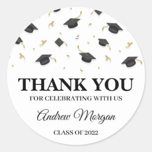 Vielen Dank für Ihren Abschluss Custom Runder Aufkleber